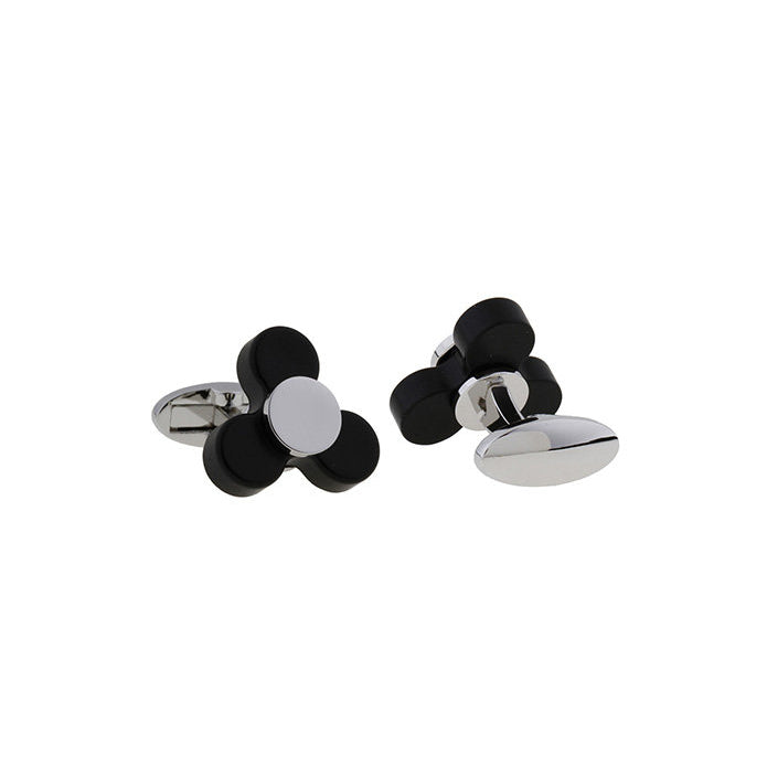Nervous Spinner Cufflinks Full Working Spinning Cuff Black Silver Bullet Backing Super Fun Cool Unique Gift Box White Image 2