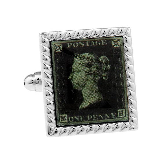 Penny Black Replica Copy of First Stamp Cufflinks Cuff Links Image 1