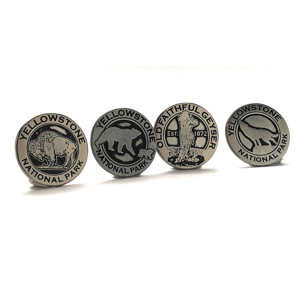 The Complete Yellowstone Series Lapel Pins Buffalo Grizzly Bear Old Faithful Wolf Token Tie Tack Tokens Classic Yellow Image 2