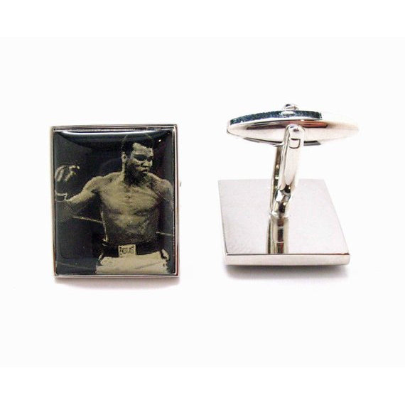 World Famous Boxer Cufflinks Fighter Boxing Prize Fight Cuff Links Ali Float like a Butterfly and Sting like a bee Cuff Image 2