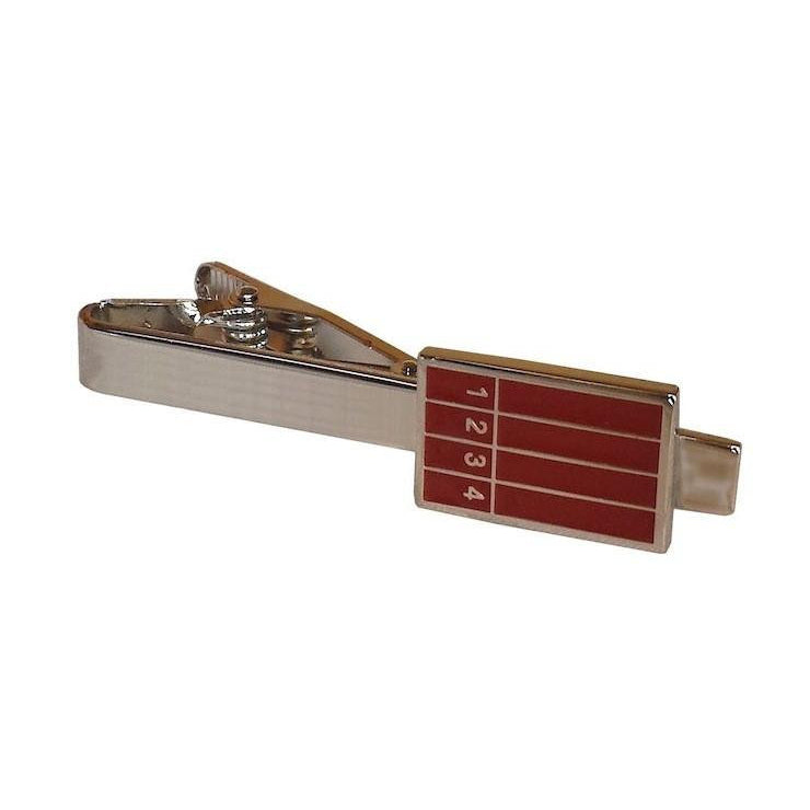 Running Track Tie Clip Tie Bar Silver Tone Very Cool Comes with Gift Box Image 1