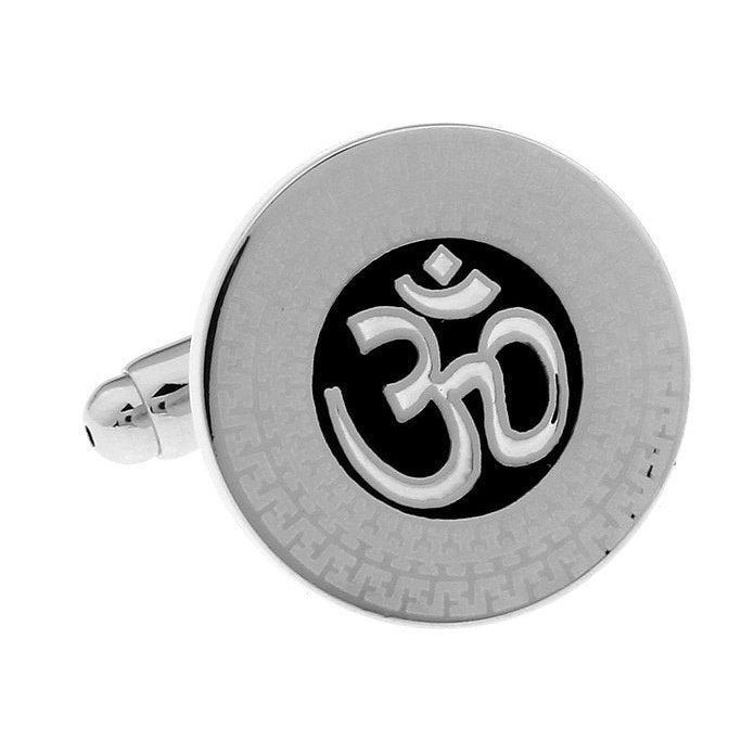 Om Symbol Spirituality and Meditation Cufflinks Cuff Links Image 1