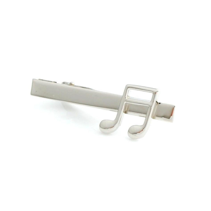 Musical Note Tie Clip Tie Bar Silver Tone Very Cool Comes with Gift Box Image 1