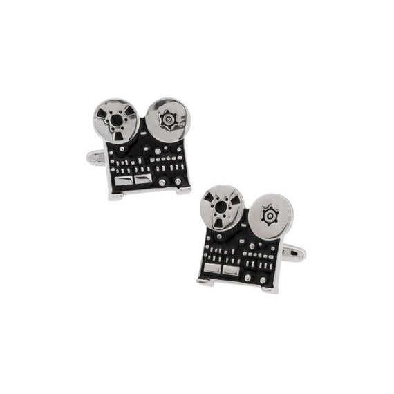 Old Time Cufflinks Reel to Reel Sound HI FI Vintage Audio Tape Player Open Reel Recording Cuff Links Comes Gift Box Image 1