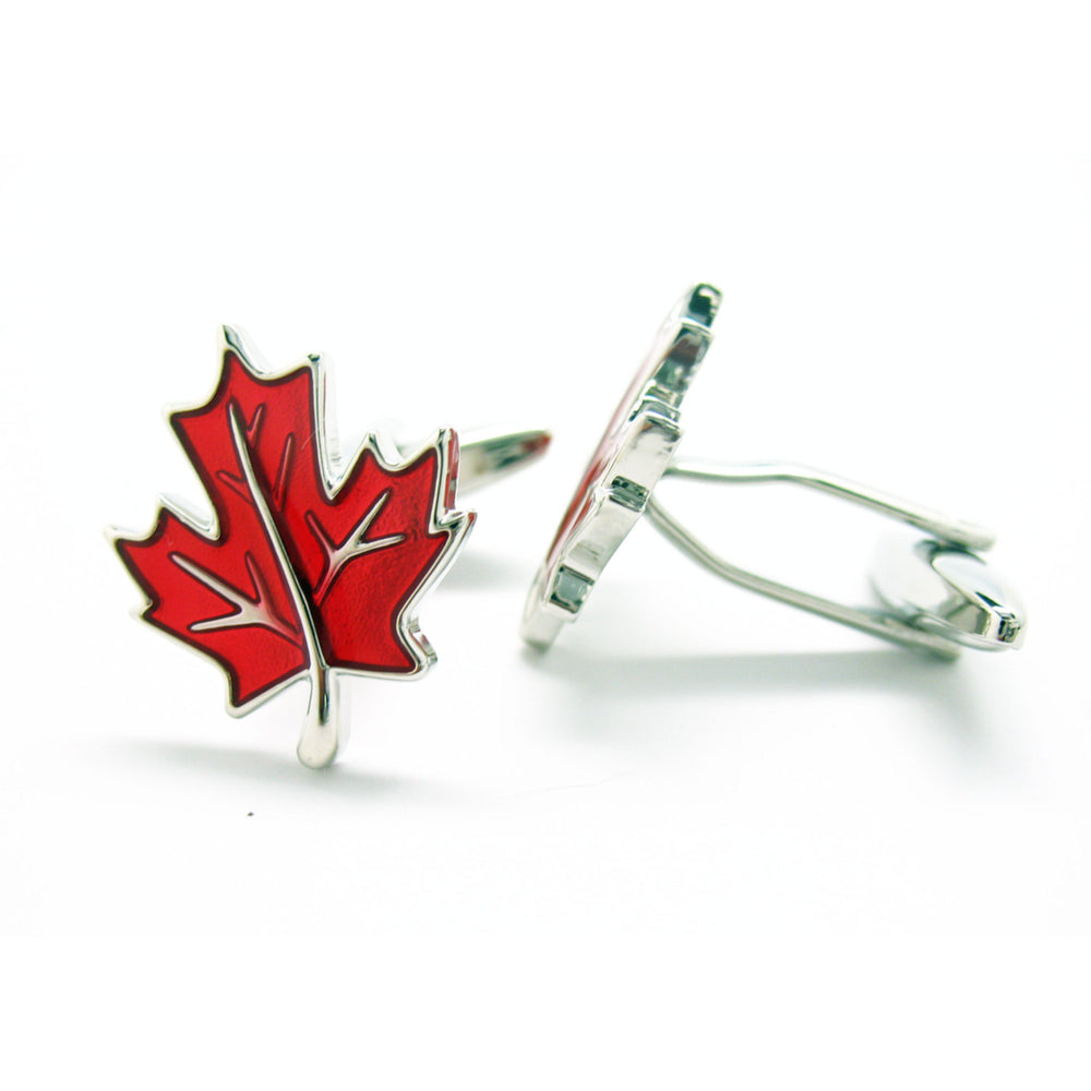 Red Maple Leaf Cufflinks The Glory of Canada Cuff Links True North Canadian Great Way to Show Your Loyalty Very Popular Image 2