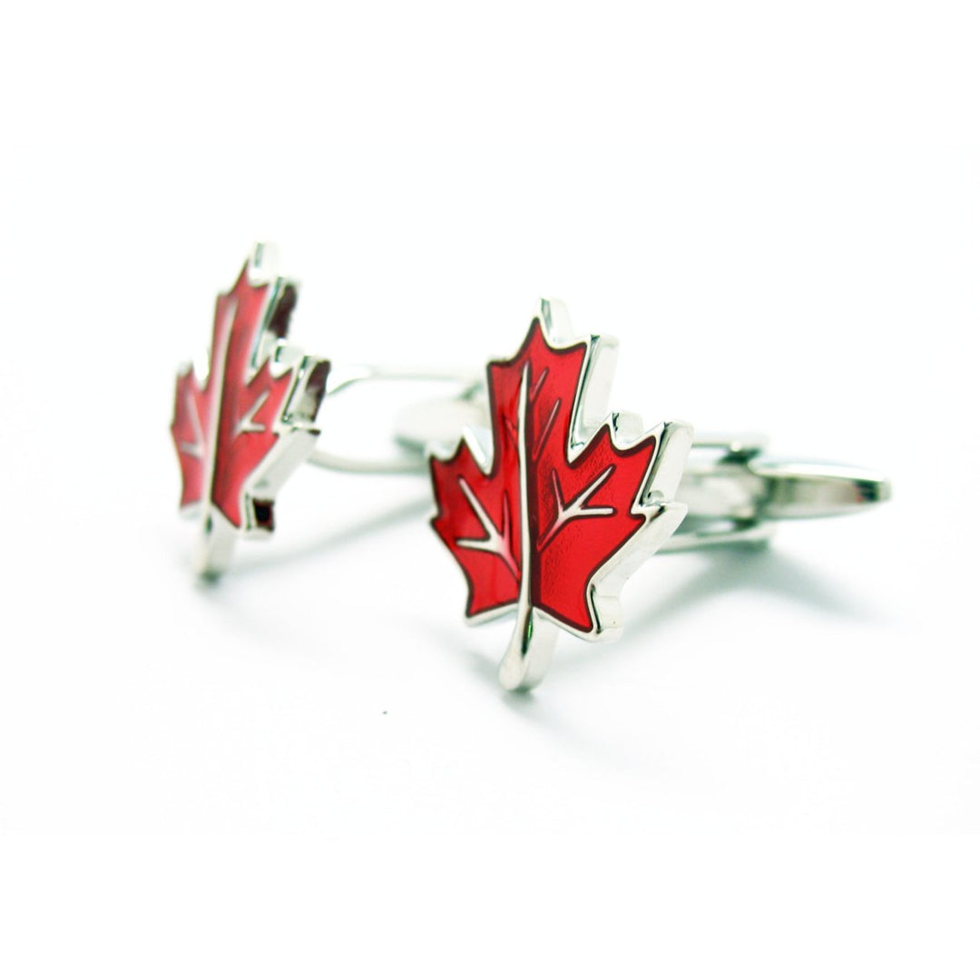 Red Maple Leaf Cufflinks The Glory of Canada Cuff Links True North Canadian Great Way to Show Your Loyalty Very Popular Image 3
