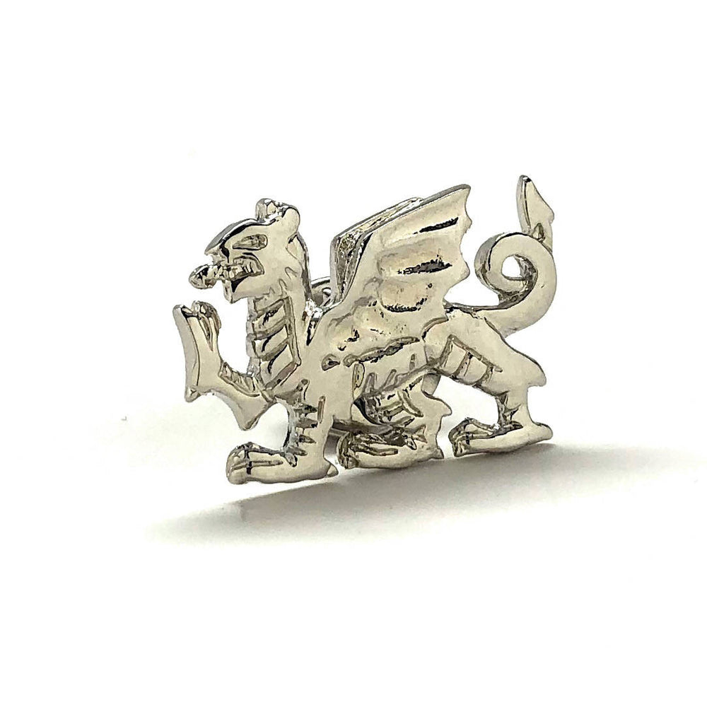 Welsh Dragon Enamel Pin Dragon Jewelry Lapel Pin Silver Tone Cut Out Tie Tack Collector Pin Comes with Gift Box Image 2
