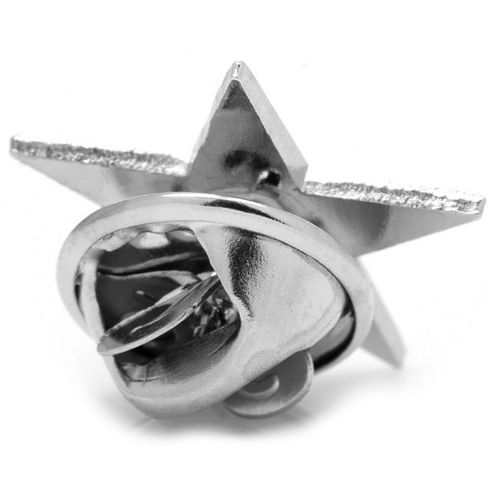 Silver Star Lapel Pin Tie Tack Image 2