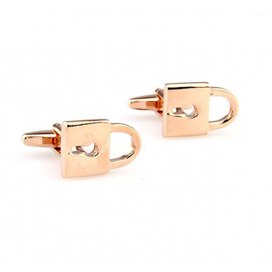 Gold Lock to My Heart Cufflinks Cuff Links Great for Weddings Initials for Groom Father of the Bride Marriage Best Man Image 1