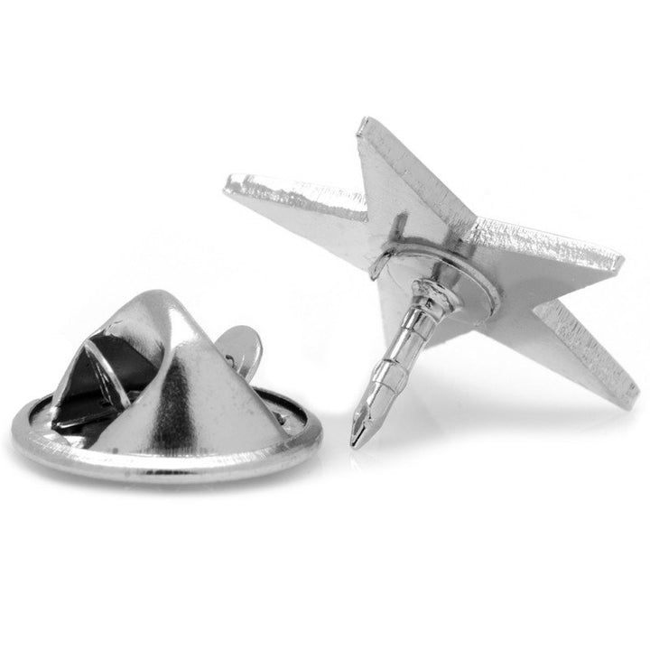 Silver Star Lapel Pin Tie Tack Image 3