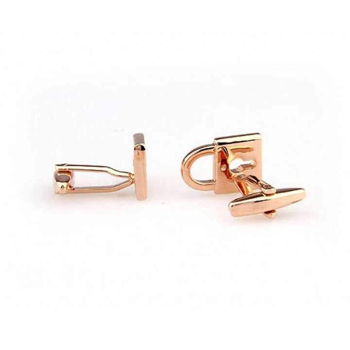 Gold Lock to My Heart Cufflinks Cuff Links Great for Weddings Initials for Groom Father of the Bride Marriage Best Man Image 3