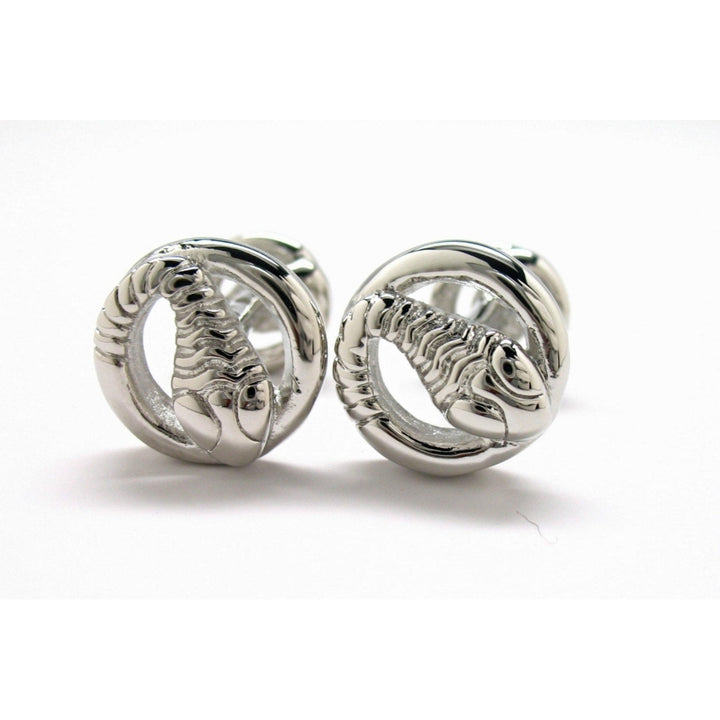 Lucky Coil Snake Cufflinks Silver Straight Post Double Ended Harry Potter Hogwarts Gryffindor Slytherin Ravenclaw Image 3