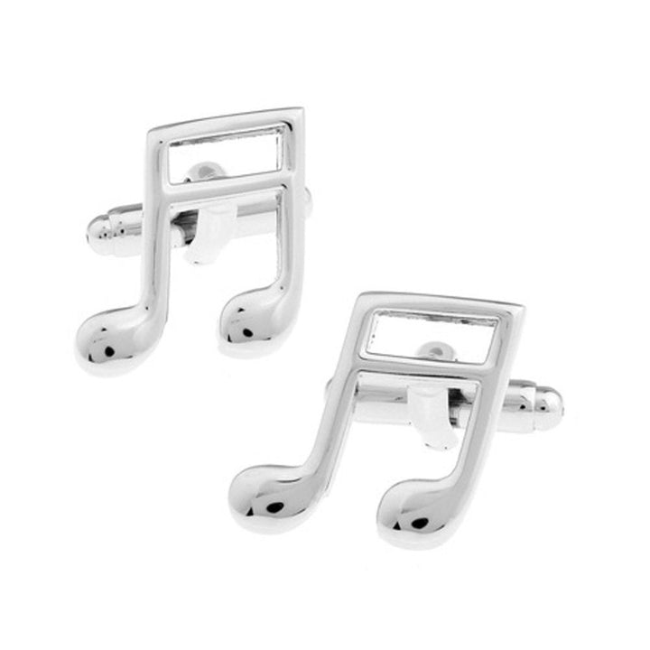 Silver Music Note Cufflinks Sixteenth Notes Music Piano Orchestra Conductor Cuff Links Image 1