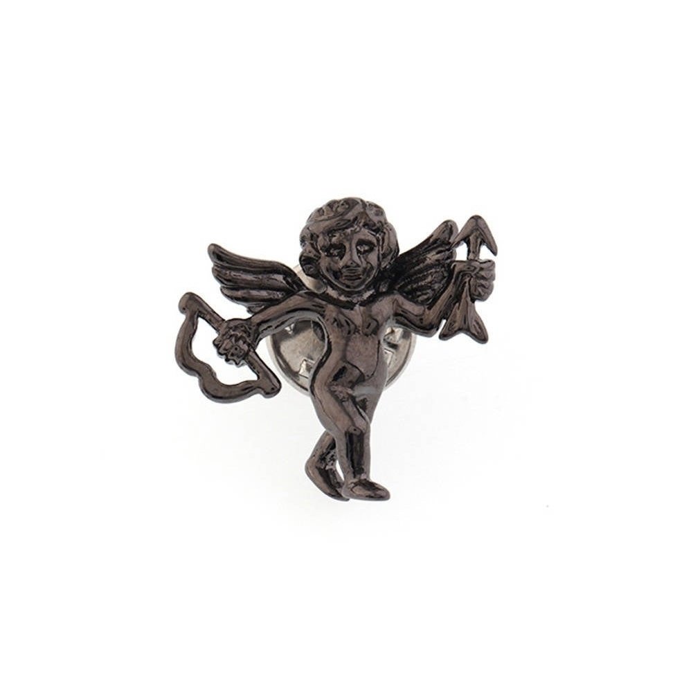 Enamel Pin Cupid Lapel Pin Gunmetal Love Potion Number 9 Cupid Arrow Tie Tack Image 1