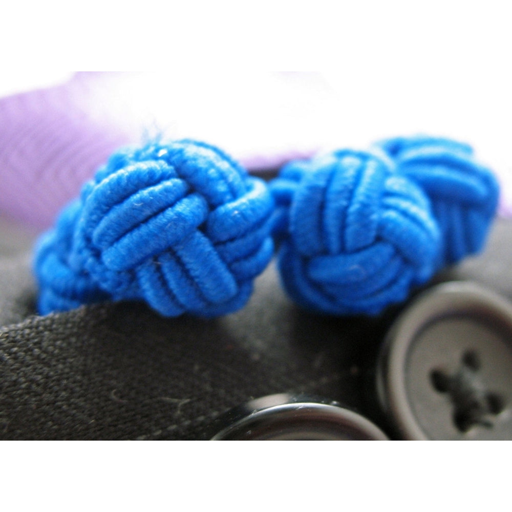 Patriotic Silk Knot Cufflinks Brave White Couragous Red Boonie Blue Bound Cuff Links Image 2