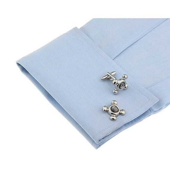 Silver Tone Cufflinks Hot and Cold Faucet Cuff Links Popular for the Builder or Contractor in Our Lives Comes with Gift Image 3