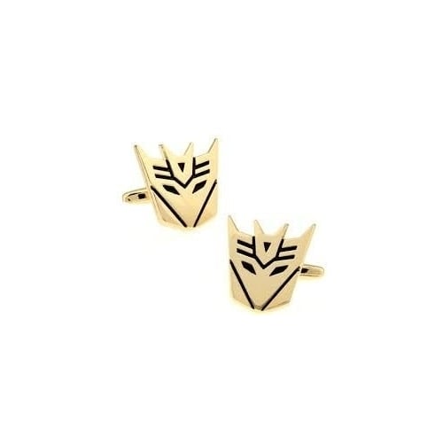 Decepticons Cufflinks Super Hero Transformers Cuff Links Gold Black Show Off Your Hero Keepsakes Cool Fun Collector Image 1