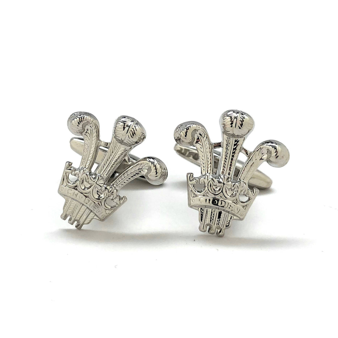 Prince of Wales Cufflinks Silver Royal Heraldry Symbolism Wales England Welsh Regiments of the British Army Cuff Links Image 4