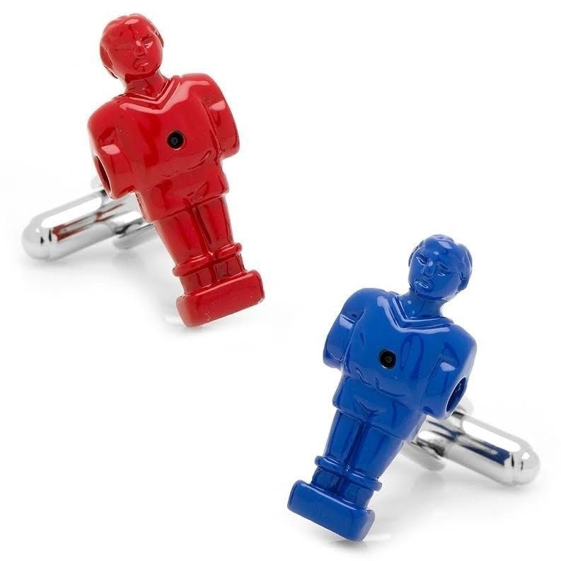 Red and Blue Unique Foosball Cufflinks Table Football Game Cufflinks Cuff Links Image 1