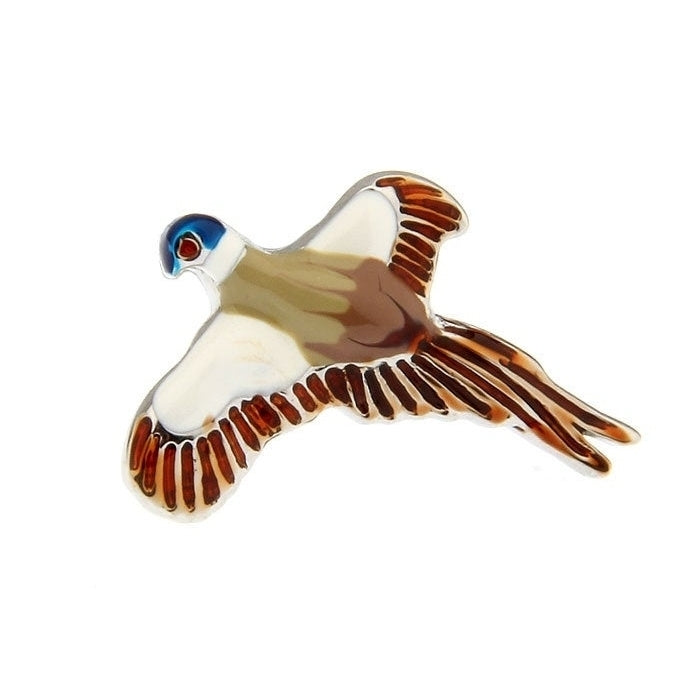Flying Pheasant Enamel Pin Game Bird Pin Lapel Pin Color Head Tie Tack Collector Pin 3D Design Pheasant Hunting Image 2