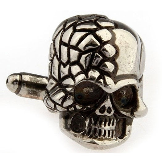 Crackle Head Skull Cufflinks Skull Halloween Cuff Links Novelty Fun Part Cool Comes with Gift Box Image 1