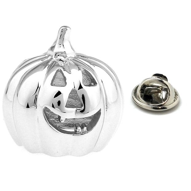 Halloween Enamel Pin Jack the Pumpkin King Lapel Party Time Tie Tack Jack O Lantern Collector Pin Enamel with Silver Image 1