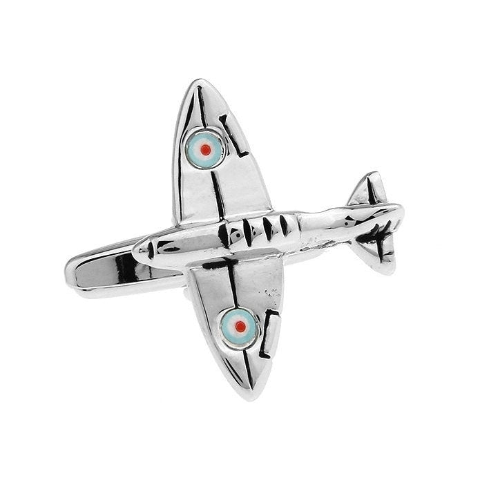 Silver Spitfire Cufflinks British Airplane Supermarine RAF Special Edition Squadron CuffLinks Image 1