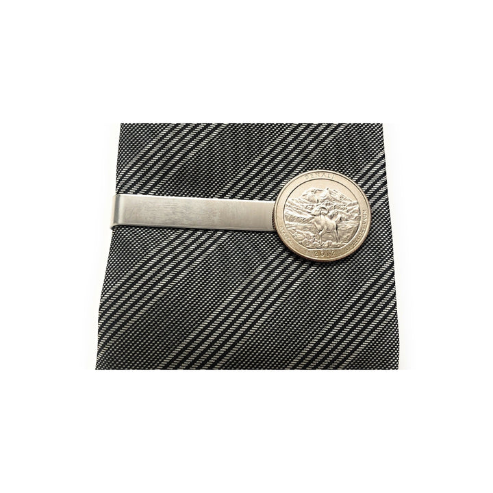 Birth Year Cufflinks Denali National Park Quarter Tie Bar Lapel Pin State Enamel Coin Jewelry USA US United States Image 4
