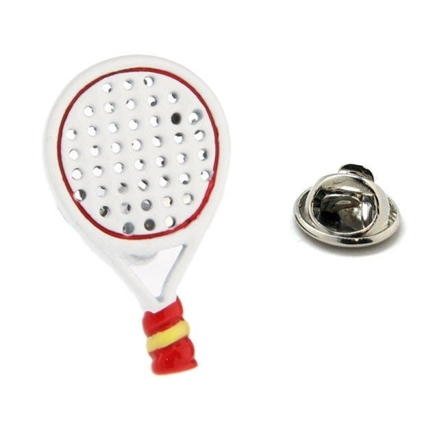 Enamel Pin Tennis Racket Lapel Pin Enamel Tennis Player Tie Tack Cool Fun Comes with Gift Box Image 1