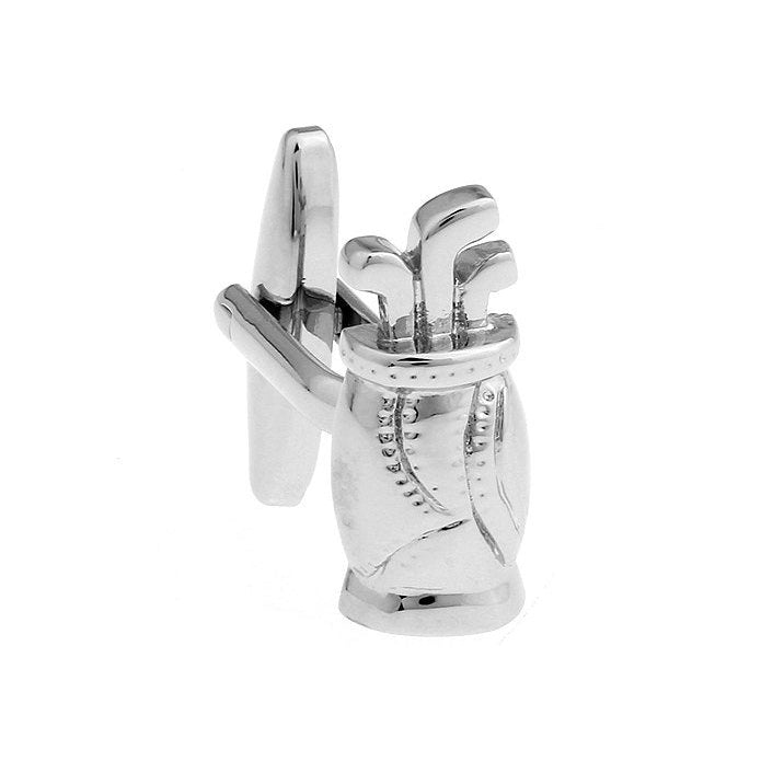 Silver Tone Plated Golf Bag Cufflinks Golf Bag for the Love of the Game Cufflinks Cuff Links Image 1