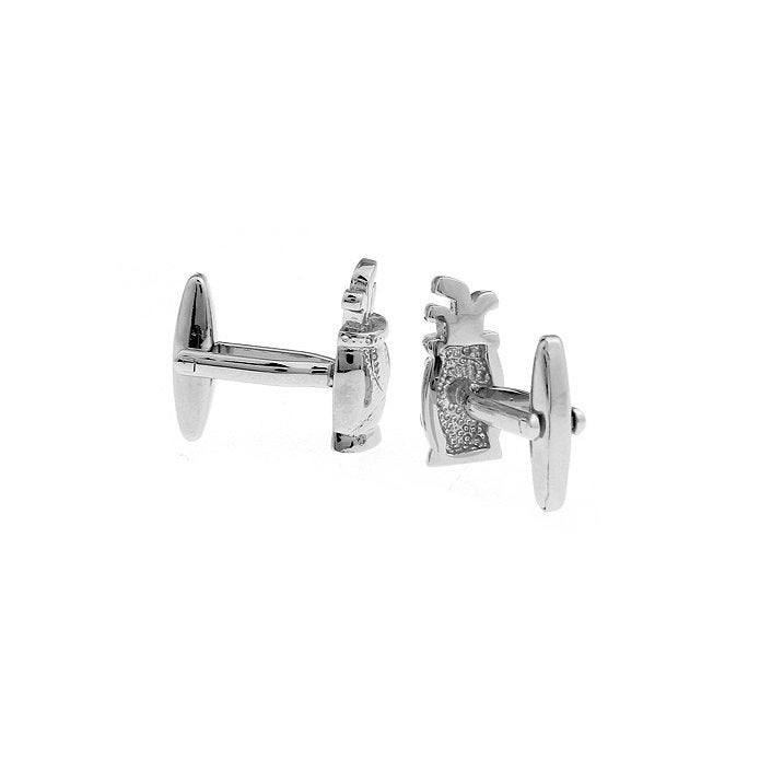 Silver Tone Plated Golf Bag Cufflinks Golf Bag for the Love of the Game Cufflinks Cuff Links Image 2