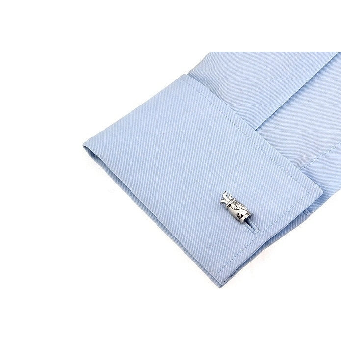 Silver Tone Plated Golf Bag Cufflinks Golf Bag for the Love of the Game Cufflinks Cuff Links Image 3