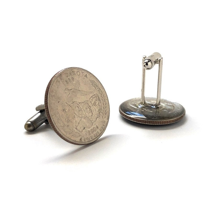 Enamel Cufflinks South Dakota State Quarter Enamel Coin Jewelry Money Currency Finance Cuff Links Designer Jewelry Image 3
