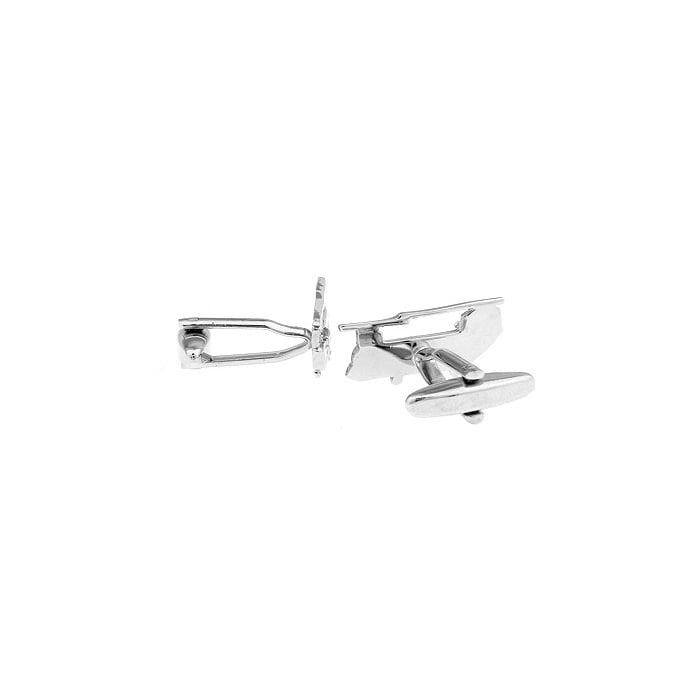 Helicopter Cufflinks Transportation Collection Silver Tone Chinook Heavy Lift Helicopter Cuff Links Image 2