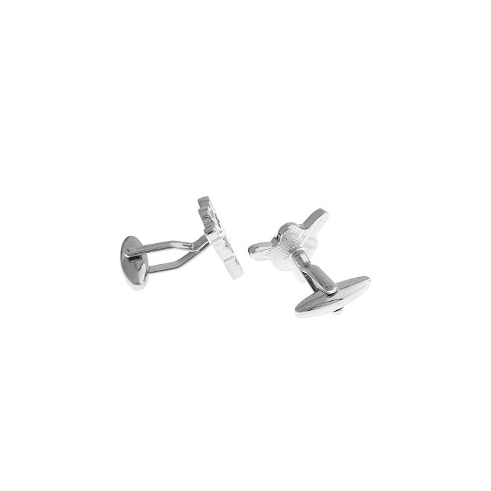 Transportation Collection Fly Away Blue Enamel Airplane Propeller Cuff Links Cufflinks Image 3