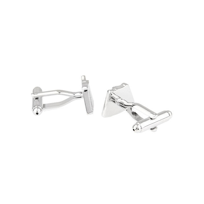 Silver Accordion Cufflinks Music Bullet Post Cuff Links Comes with Gift Box Image 2
