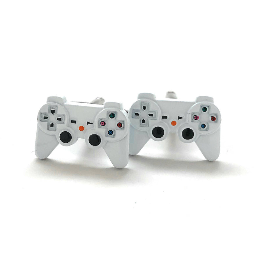 Video Game Controller Cufflinks White Video Gamer Cuff Links Fun Nerdy Cool Unique Gift Box White Elephant Gifts Image 1