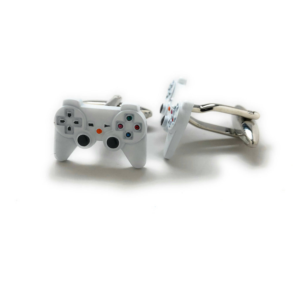 Video Game Controller Cufflinks White Video Gamer Cuff Links Fun Nerdy Cool Unique Gift Box White Elephant Gifts Image 2