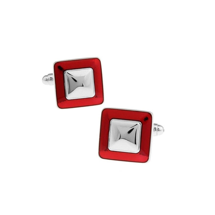 Red Power Square Cufflinks Power Design Corporate Raider Broker President CEO Cuff Control Leader Cuff Links Comes with Image 1