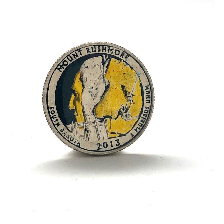 Enamel Pin Mount Rushmore National Park US Quarter Enamel Coin Lapel Pin Tie Tack Travel Souvenir Coins Keepsakes Cool Image 2