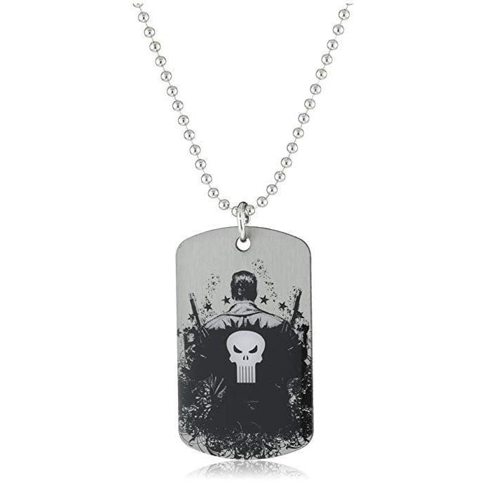 Dog Tag Marvel Comics Punisher Vigilante Dog Tag Mens Silver Pendant Necklace vintage jewelry Image 1