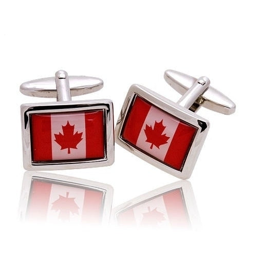 The Nation of Canada Cufflinks Canadian Flag Cufflinks Canadian Canada Flag Cufflinks Montreal Toronto Canada Cuff Links Image 1
