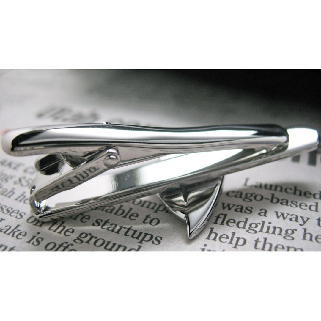 Sailboat Tie Clip Silver Tone Sailing Boat Ocean For Those of us Who Love the Water Tie Bar Image 4