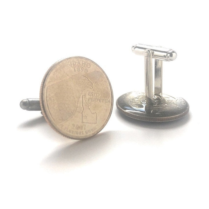 Cufflinks Idaho State Quarter Enamel Coin Jewelry Money Currency Finance Accountant Gem State Comes with Gift Box Image 4