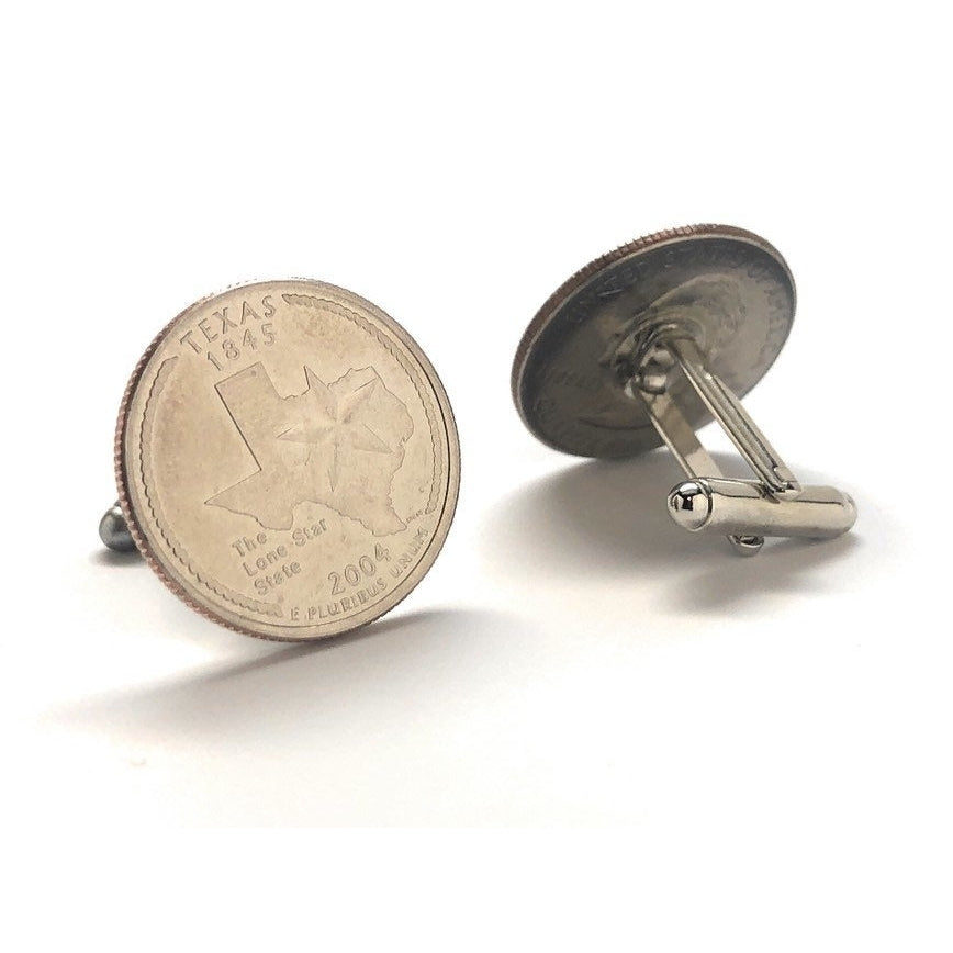 Birth Year Cufflinks US Mint Texas State Quarter Authentic US Enamel Back Coin Jewelry Unique Gift Comes with Gift Box Image 4