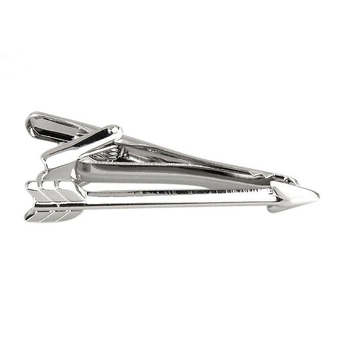 Shot Through the Heart Arrow  Classic Mens Tie Clip Tie Bar Silver Tone Very Cool Comes with Gift Box Image 2