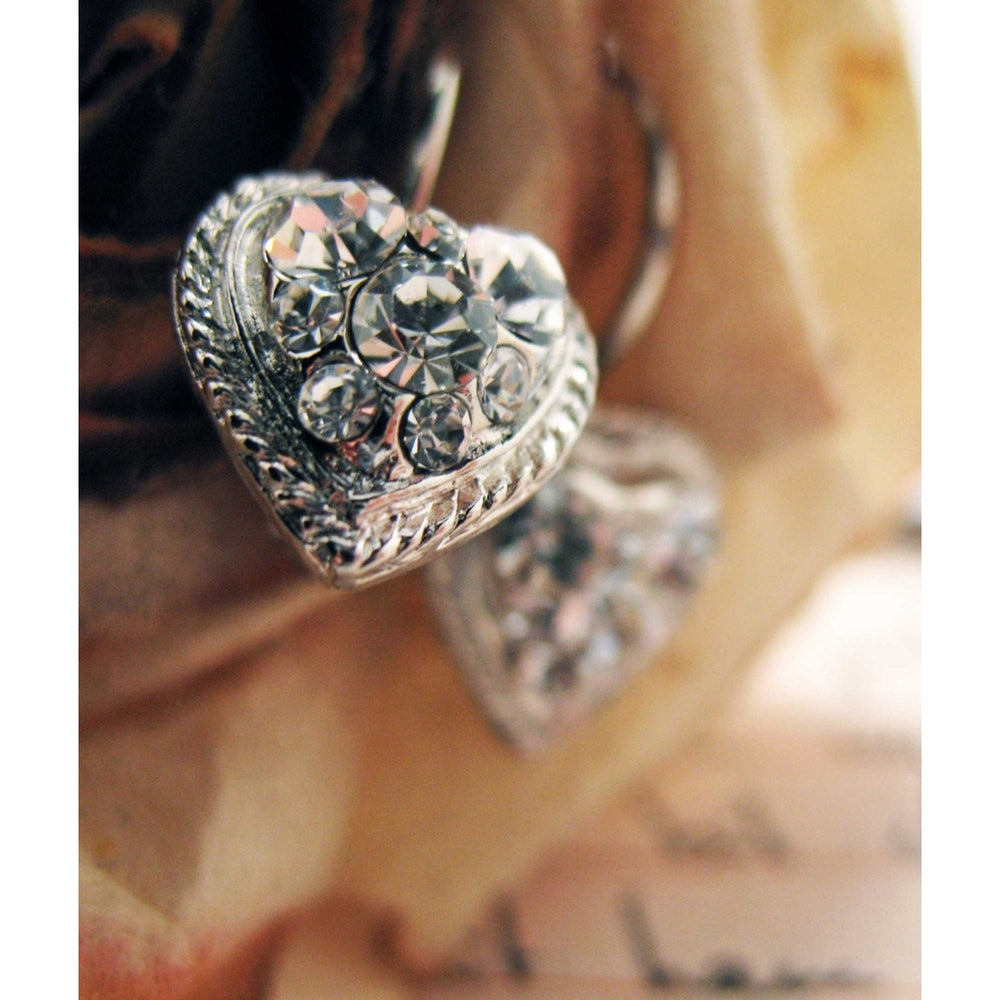 A Drop in My Heart Earrings Zarina Crystal Studded Wedding Lever Back Silk Road Jewelry Image 2