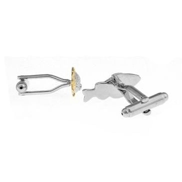 Gold and Silver Fish Carp Groper Cufflinks  Fish Sports Jewelry Great Gift for the Outdoorsman Cuff Links Image 4