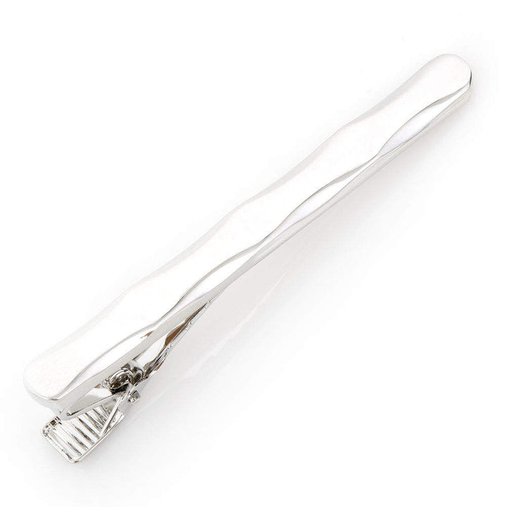 Silver Smooth Waved Across Smoothly Raised Curved Blakes Tie Clip Tiebar Bar Formal Wear Image 1