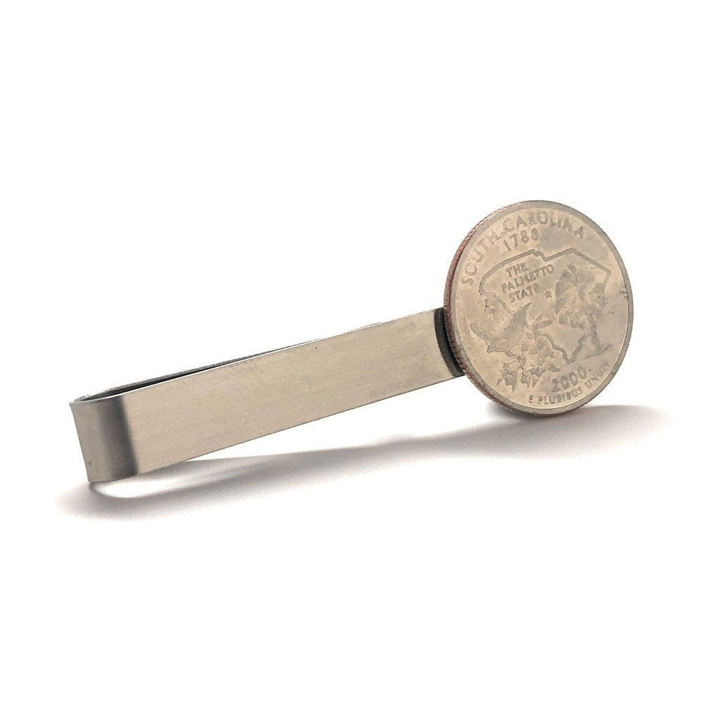 Tie Clip South Carolina State Quarter Enamel Coin Tie Bar Travel Souvenir Coins Keepsakes Cool Fun Collector Gift Image 2